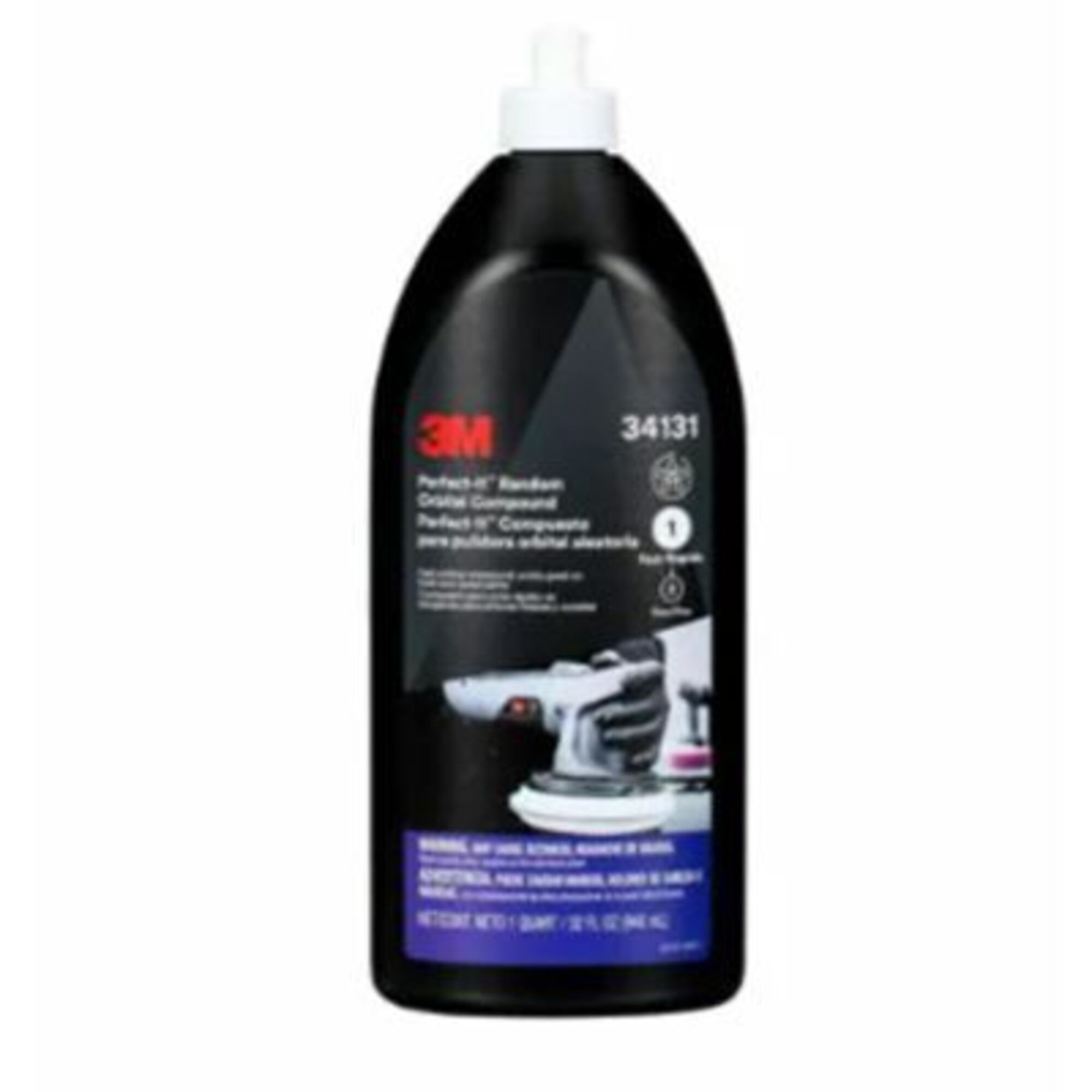 3M Perfect-It Random Orbital Compound — 1 Quart, Fast Cutting, Model# MMM34131